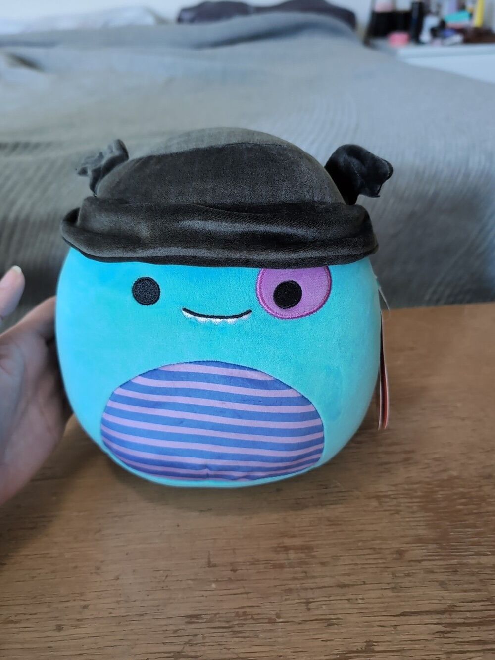 ** Squishmallows 8" Rorty Morty Blue Purple Monster Striped Teal Plush